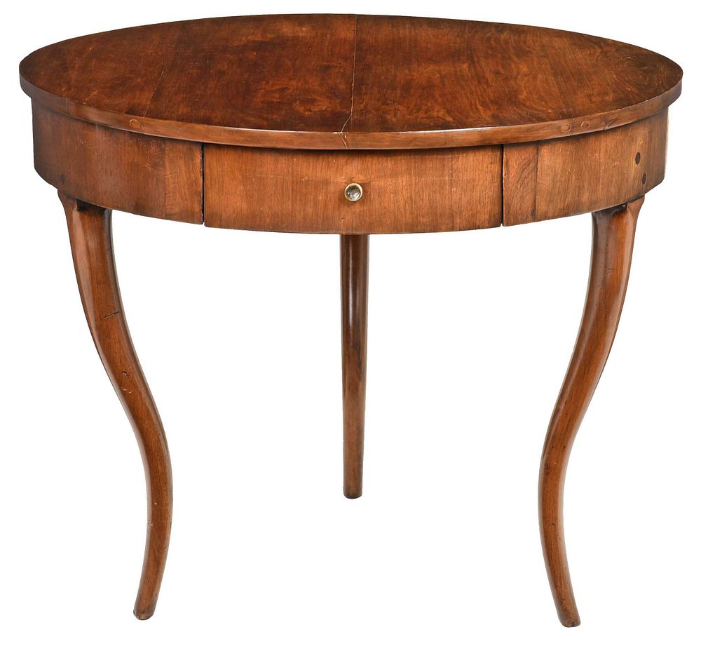 Appraisal: Italian Neoclassical Walnut Center Table Continental th century circular top