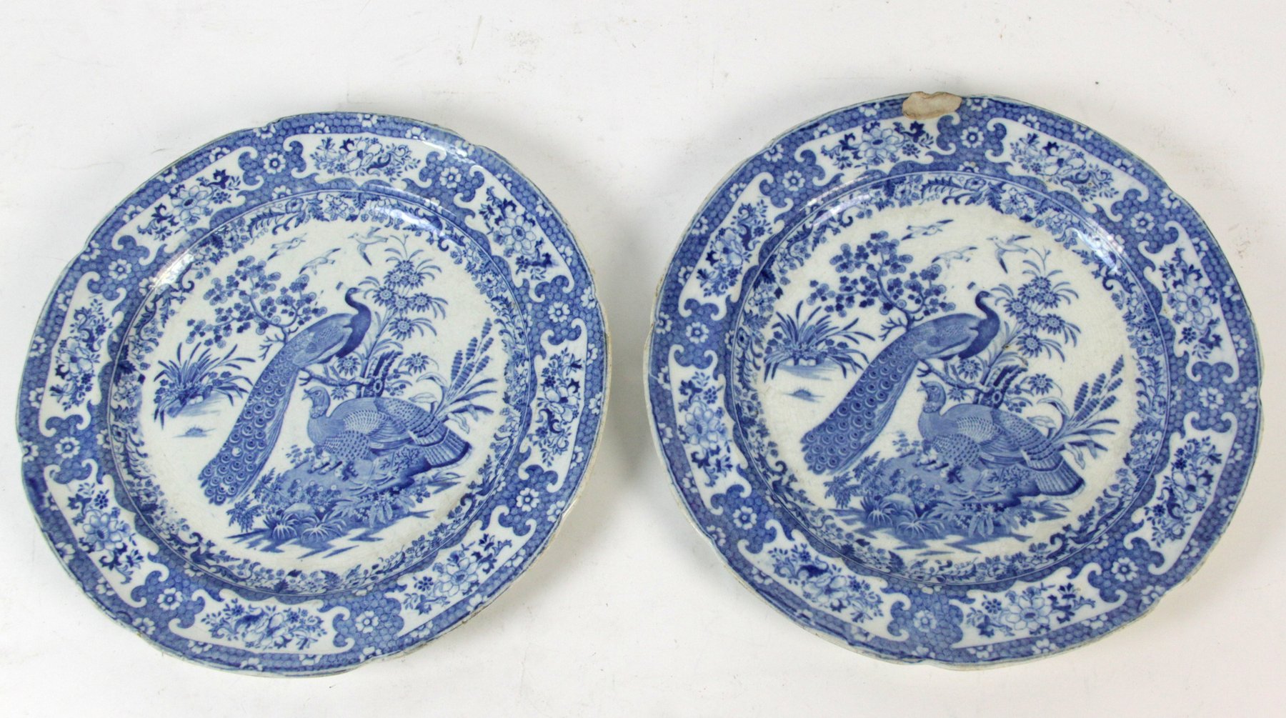 Appraisal: A pair of early th Century blue and white pearlware