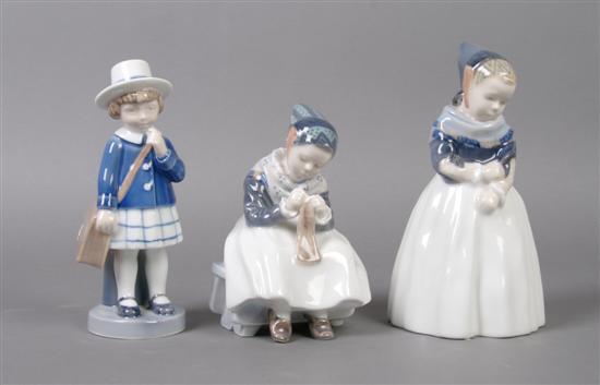 Appraisal: A Group of Three Porcelain Figures Royal Copenhagen Height of