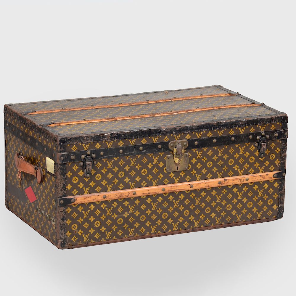 Appraisal: Louis Vuitton Trunk The exterior stamped 'New York' the brass