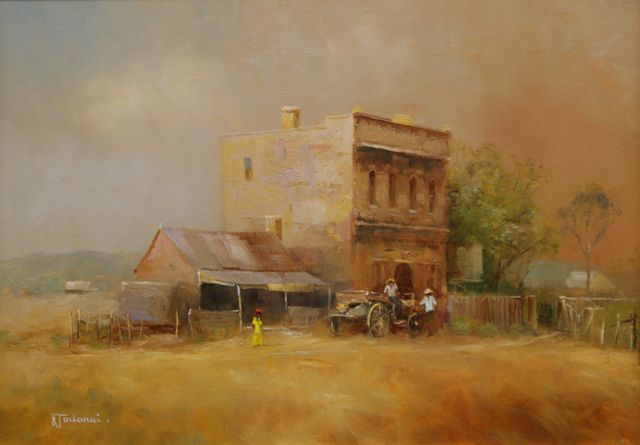 Appraisal: Robert Todonai born Kalgoorlie oil on canvas signed 'R Todonai