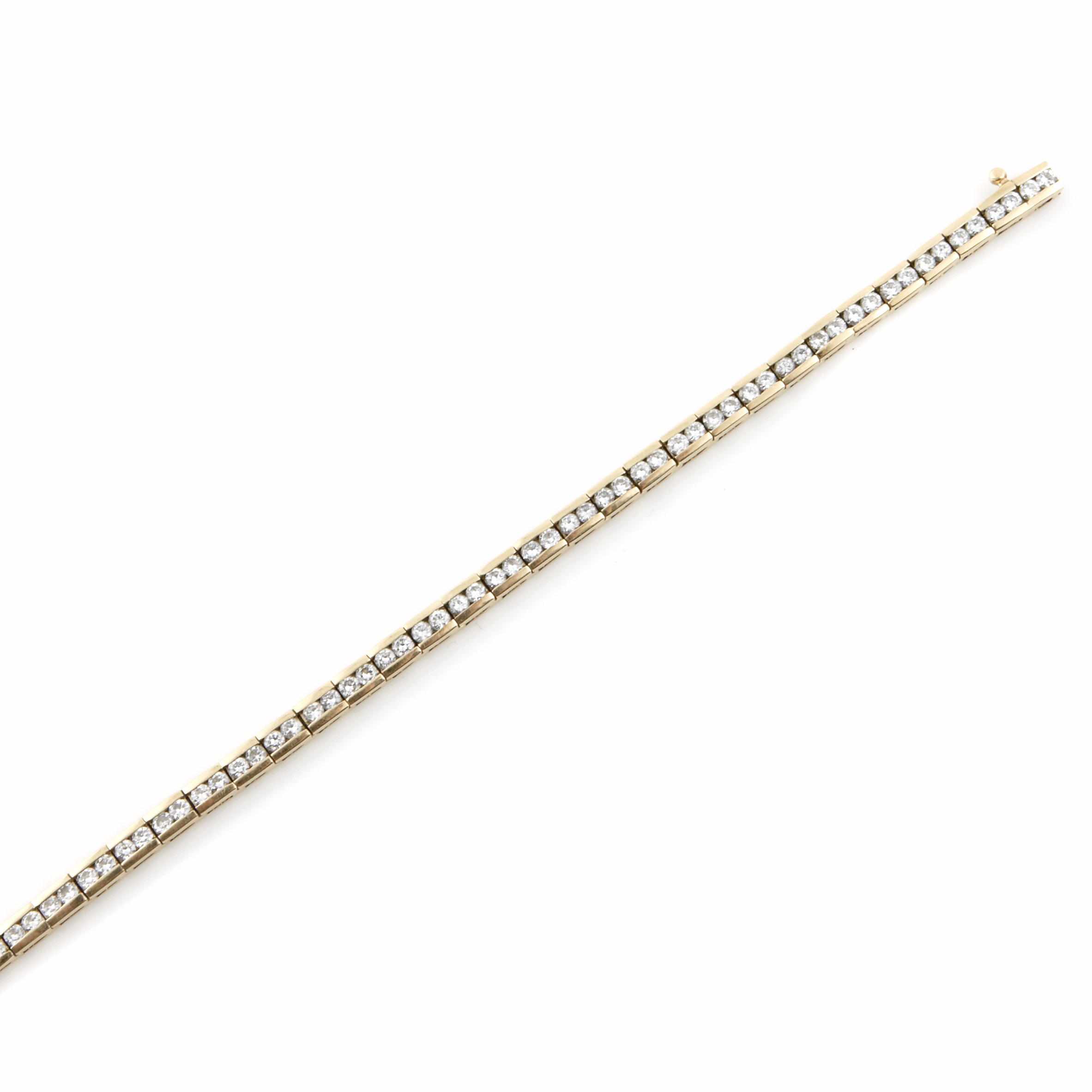 Appraisal: A diamond line bracelet estimated total diamond weight cts mounted