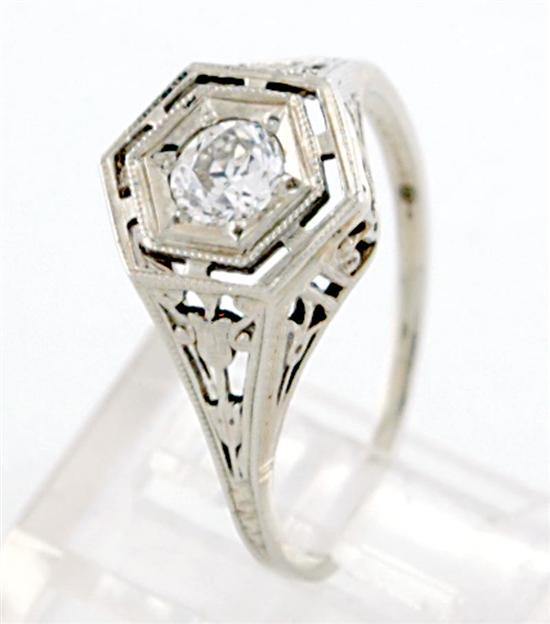 Appraisal: Vintage solitaire diamond ring circa round brilliant cut diamond in