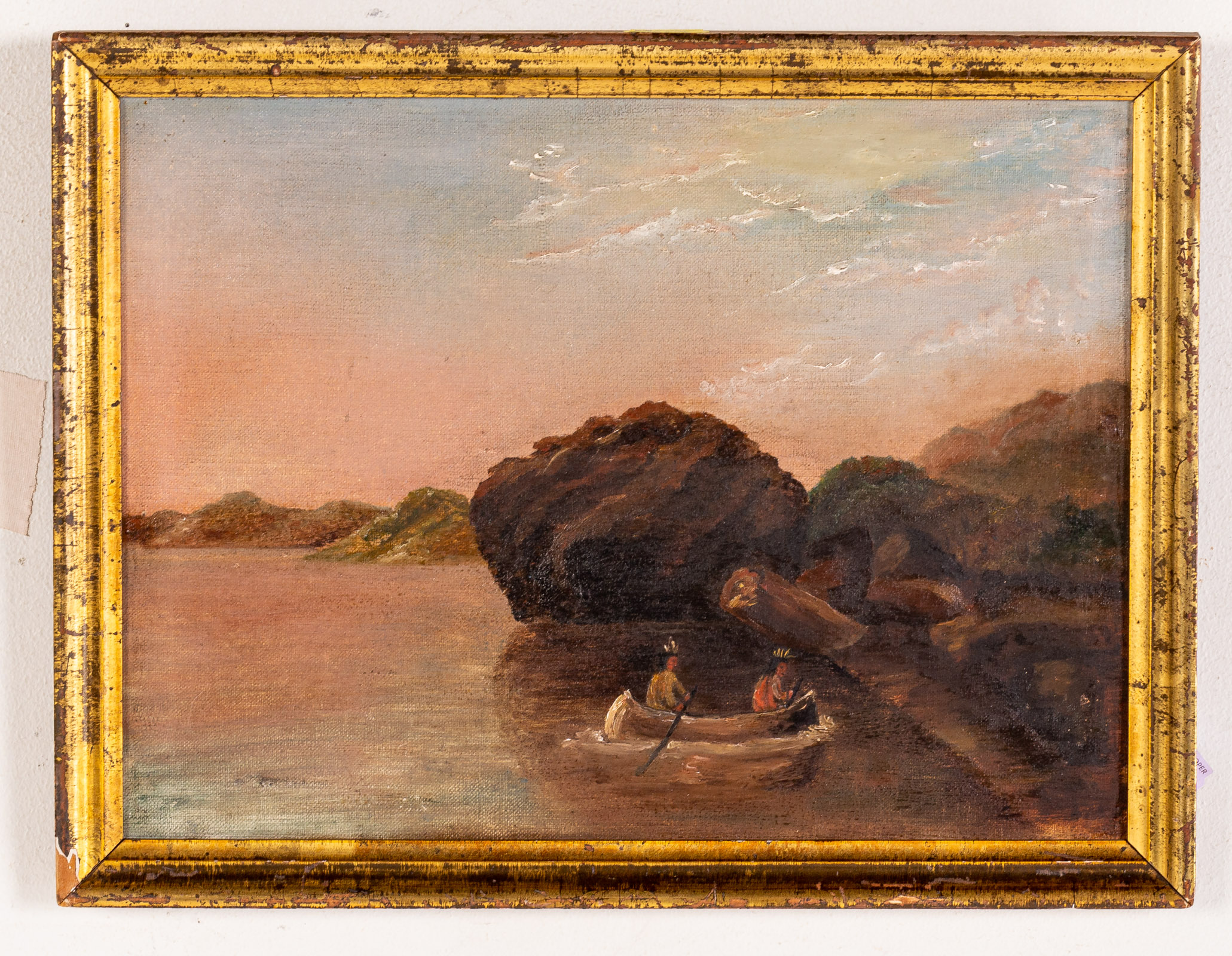 Appraisal: AMERICAN SCHOOL C EARLY AMERICAN LANDSCAPE Oil on canvas unsigned