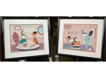 Appraisal: Two dentist themed animation cels for Warner Bros By Chuck