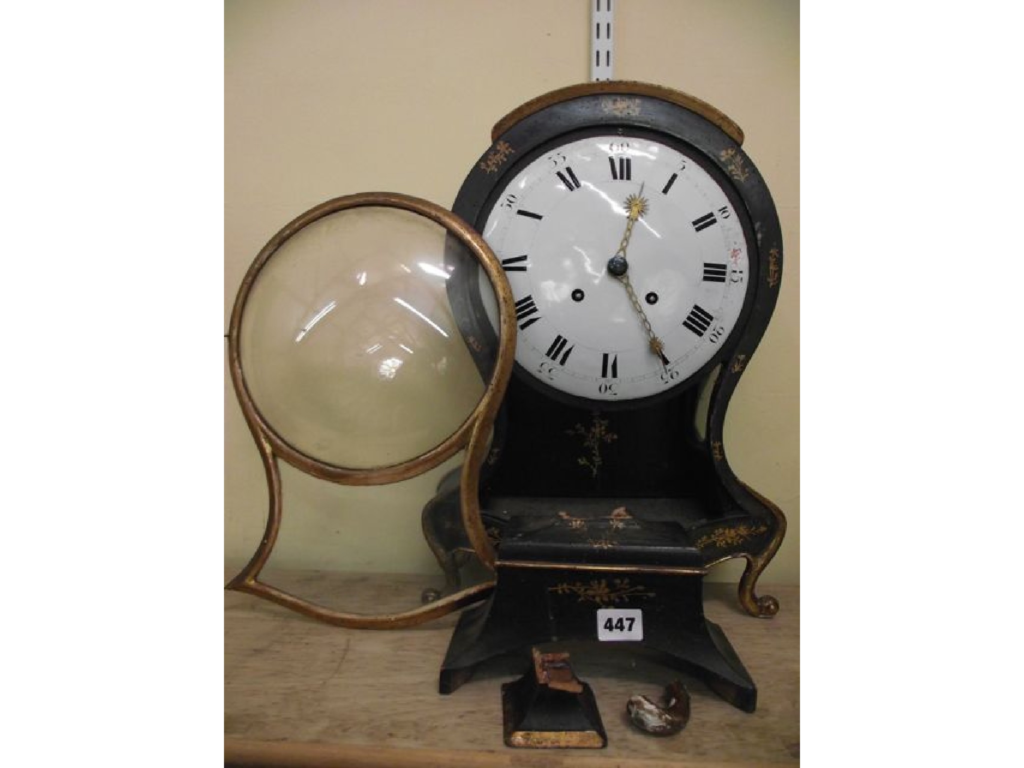 Appraisal: A th century continental bracket clock the case with waisted