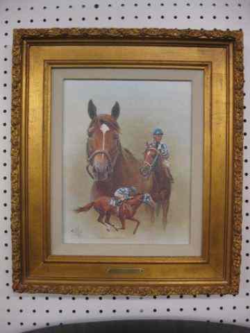 Appraisal: Fred Stone Giclee ''Secretariat'' with Ron Turcotte image area ''