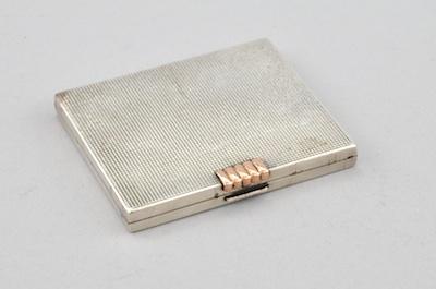 Appraisal: A Swiss Silver Compact With Gold Detailing Of square form