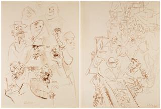 Appraisal: A PAIR OF DRAWINGS BY WILLIAM GROPPER AMERICAN - comprising