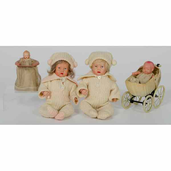 Appraisal: Celluloid Twin Dolls Plus America ca - a pair of