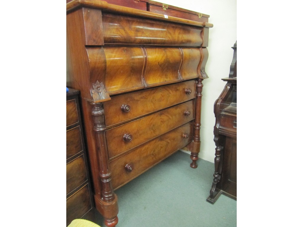 Appraisal: Victorian mahogany ogee chest of drawers