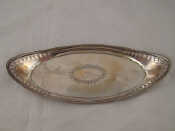 Appraisal: A Georgian sterling silver navette shaped dish with stiffened rim