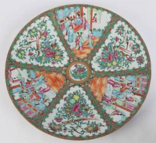 Appraisal: EARLY ROSE MEDALLION PORCELAIN CHARGER HAVING FIGURAL AND FLORAL DECORATION