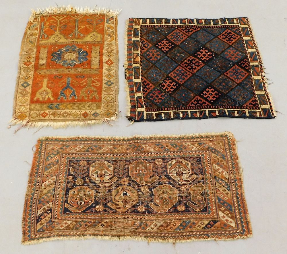 Appraisal: Small Middle Eastern Geometric Entry Carpet Rugs Middle East th