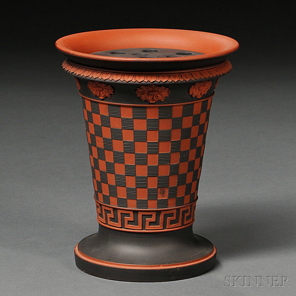 Appraisal: Wedgwood Rosso Antico Potpourri Vase England late th century slightly