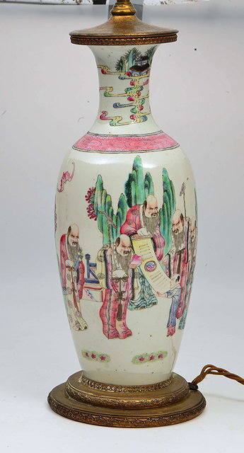 Appraisal: POSSIBLY SAMPSON CHINESE STYLE PORCELAIN VASE with eight figures within