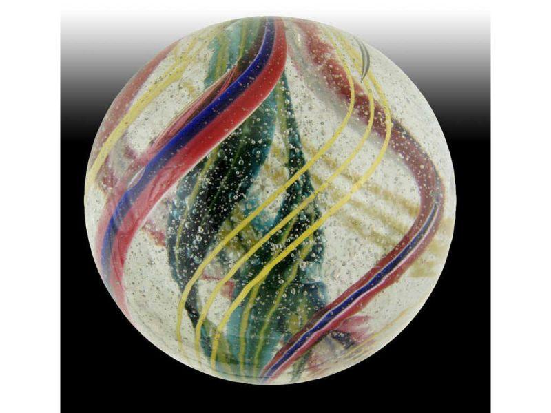 Appraisal: Divided Core Swirl Marble Description - '' Three wide brilliant