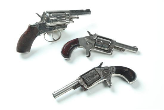 Appraisal: THREE REVOLVERS American and European late th or early th