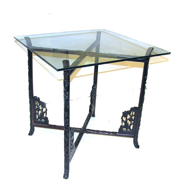 Appraisal: A Chinese square occasional table height in width in depth