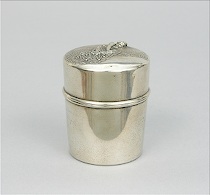 Appraisal: Sterling Silver Art Nouveau Dresser Jar ca late th Century