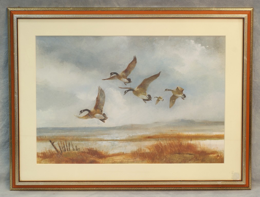 Appraisal: Ralph Scharff American DE - w c Geese in Flight