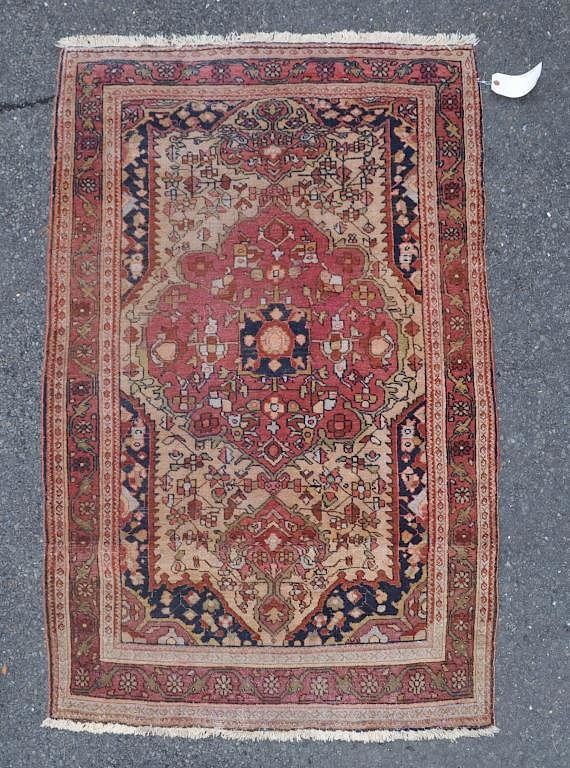 Appraisal: Fereghan Sarouk Rug th century Use wear slight edge loss