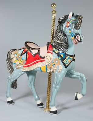 Appraisal: A Prancer Carousel Horse on Brass Pole and Stand Modern