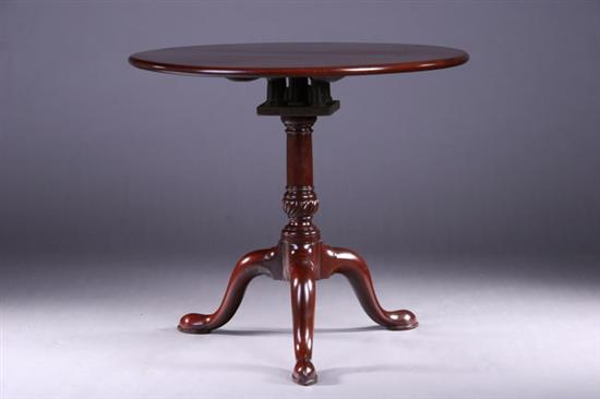 Appraisal: FINE GEORGE III MAHOGANY TEA TABLE Circa probably San Domingo