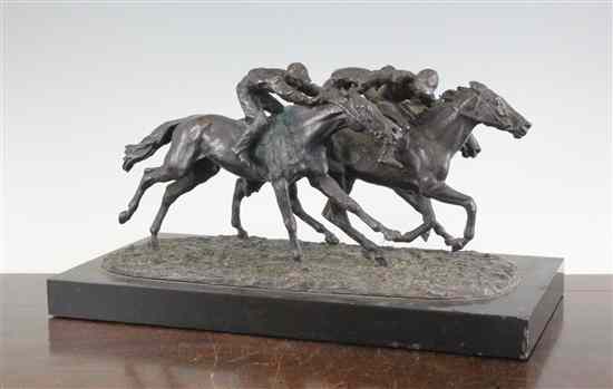 Appraisal: Ren Paris - A French bronze group of three race