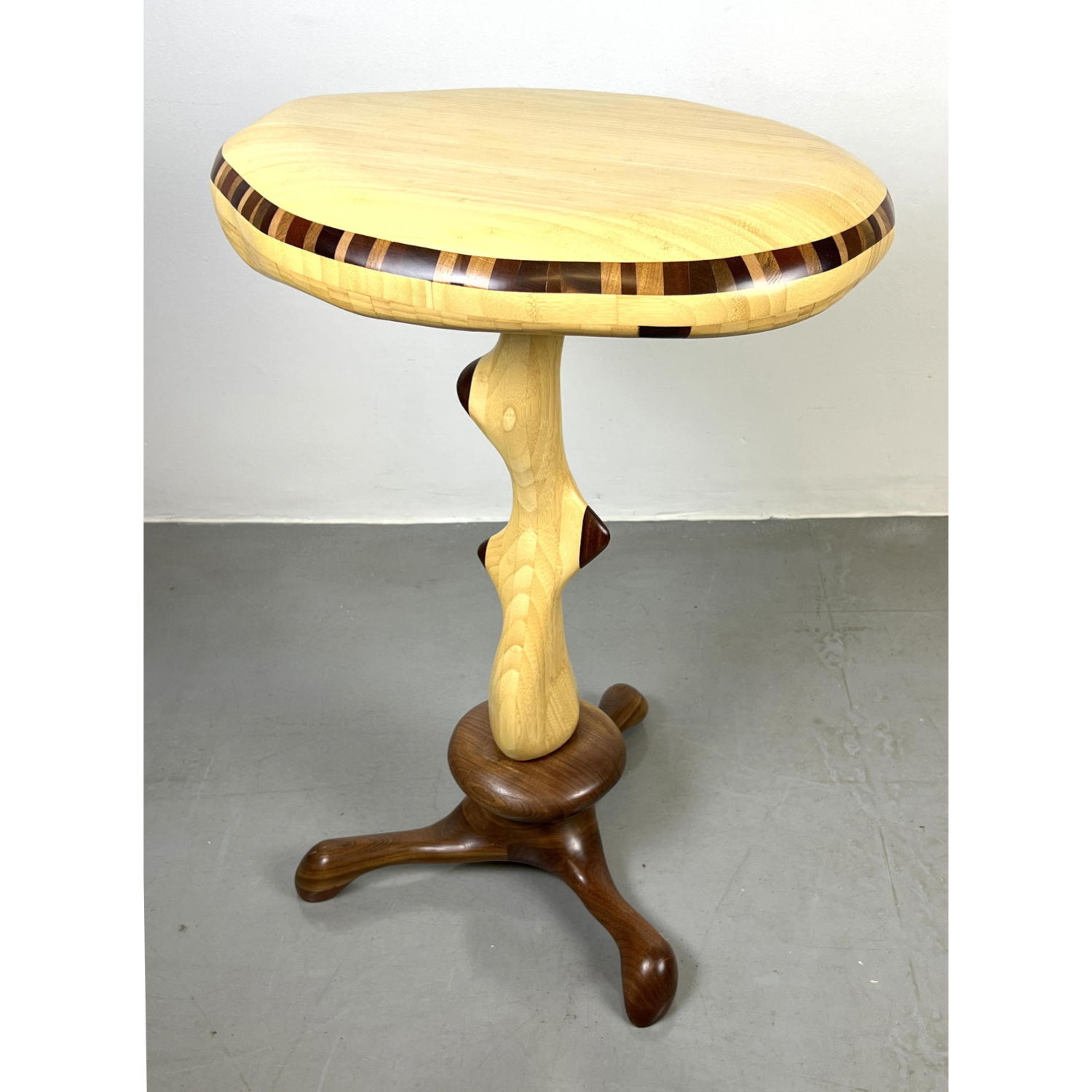 Appraisal: CHARLES J ADAMS Studio Artisan Side Table OAK Wood Table