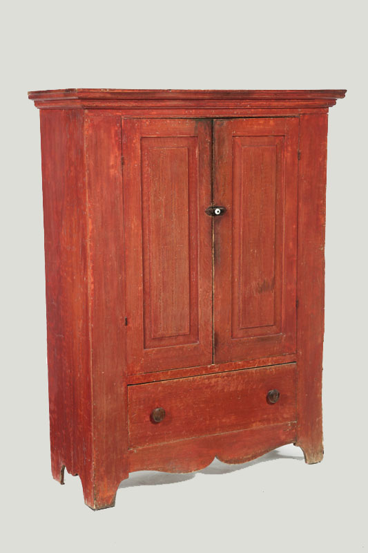 Appraisal: DIMINUTIVE CUPBOARD OR LINEN PRESS American nd half- th century