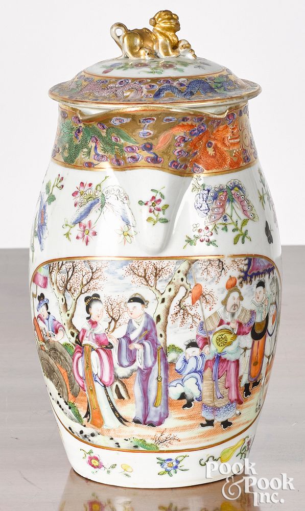 Appraisal: Chinese export porcelain famille rose cider jug Chinese export porcelain