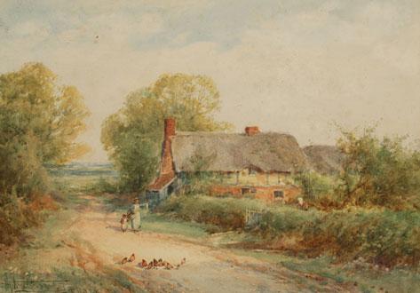 Appraisal: HENRY SYLVESTER STANNARD The Lace Seller by an old cottage