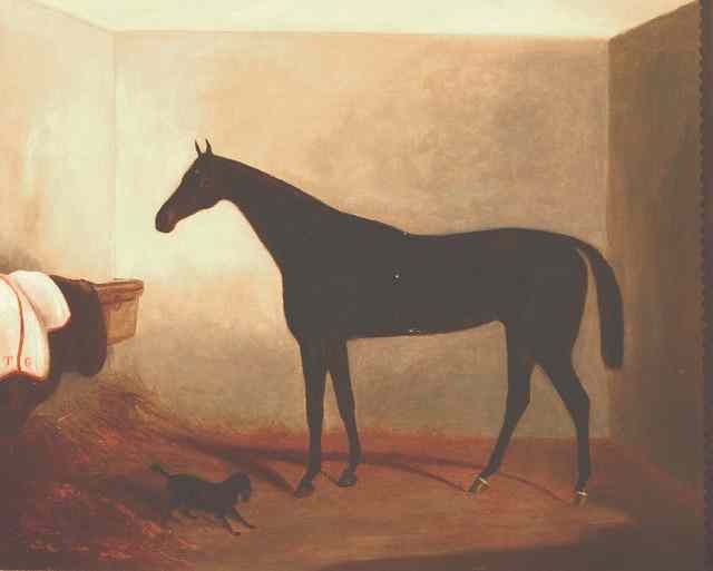 Appraisal: JOSEPH LAWRENCE TH CENTURY Portrait of a racehorse with dog