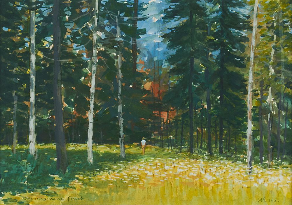 Appraisal: Eric Austen Erickson Encampment Forest Gouache Eric Austen Erickson American