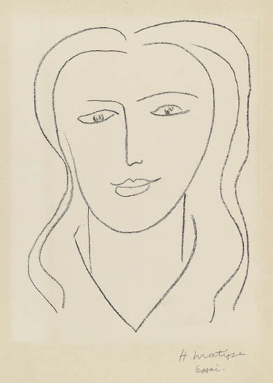 Appraisal: HENRI MATISSE Etude pour la Vierge visage Lithograph on Chine