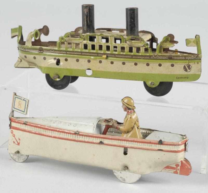 Appraisal: Lot of Tin Litho Boat Penny Toys Description German Includes