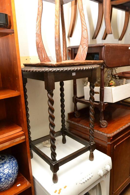 Appraisal: A JACOBEAN SIDE TABLE AND CARVED TWO TIER SIDE TABLE