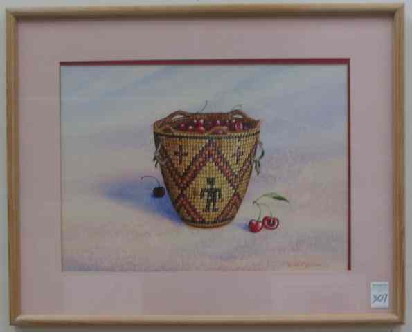 Appraisal: ROBERT MACGINNIS WATERCOLOR ON PAPER Oregon th century ''Basket of