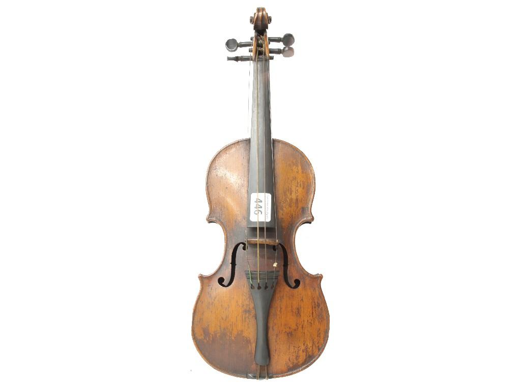 Appraisal: th century JTL child's violin cm