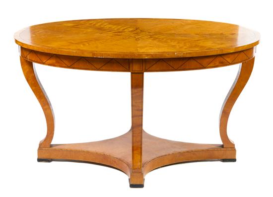 Appraisal: Sale Lot A Biedermeier Style Birch Center Table likely mid-