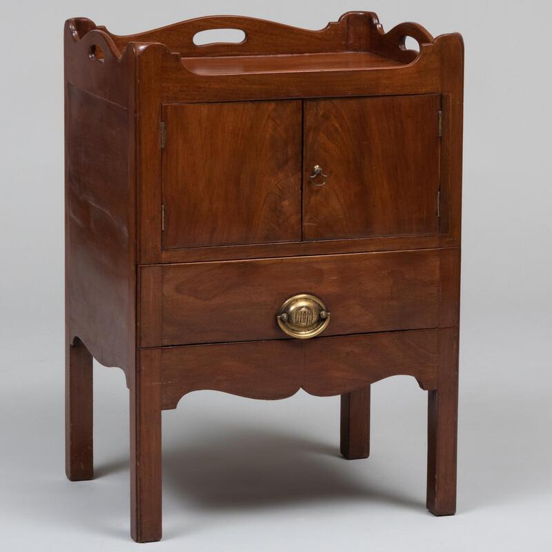 Appraisal: George III Mahogany Bedside Pot Cabinet x x in Condition