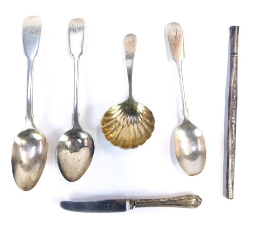 Appraisal: Three George III silver teaspoons monogram or initial engraved London