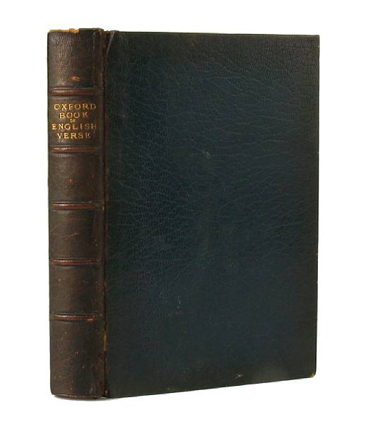 Appraisal: OSLER WILLIAM Quiller-Couch Arthur ed The Oxford Book of English