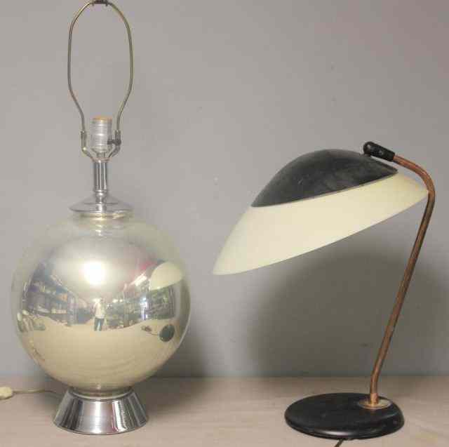 Appraisal: Midcentury Lamps From a Manhasset NY location Dimensions Chrome ball