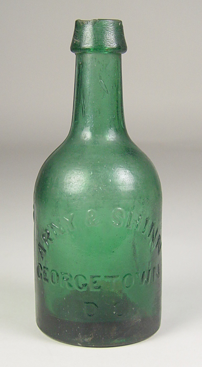 Appraisal: Squat Soda Bottle Circa - Marked Arny Shinn Georgetown DC