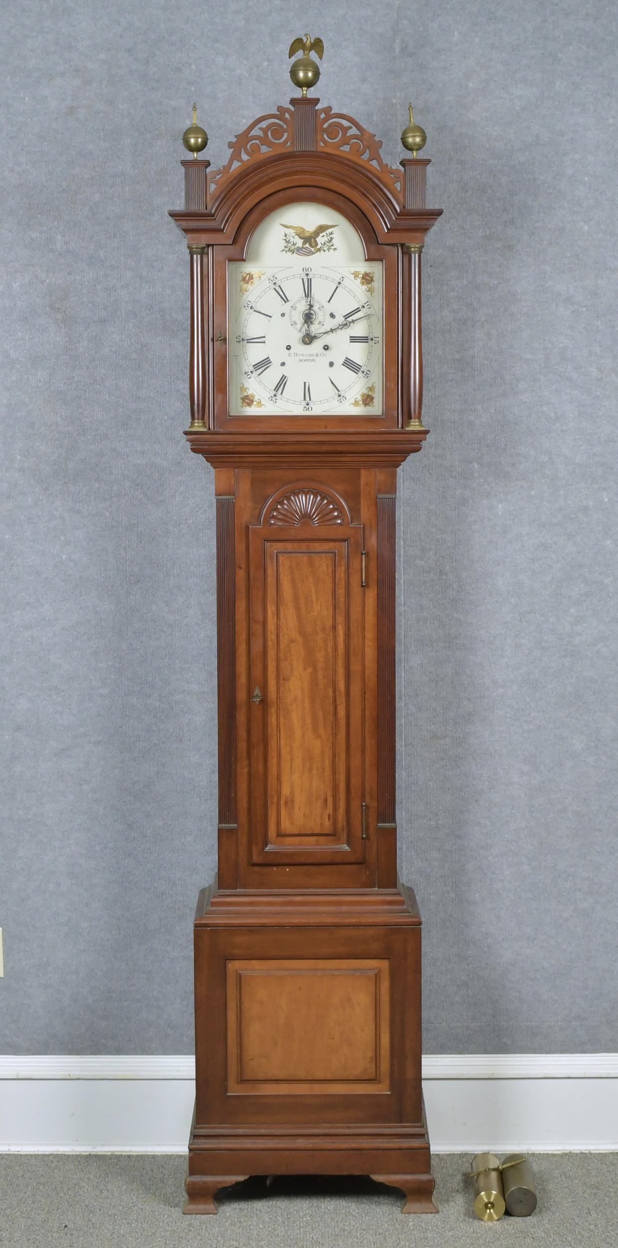 Appraisal: E HOWARD CO TALL CASE CLOCK Ca carved mahogany tall