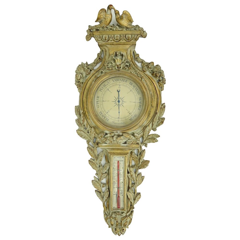 Appraisal: Louis XVI Style Barometer Thermostat th Century French Louis XVI