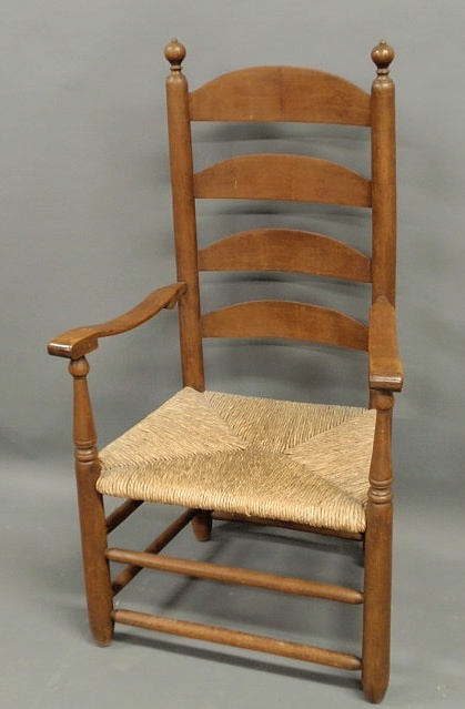 Appraisal: Pennsylvania maple four-slat ladder back armchair h x w x