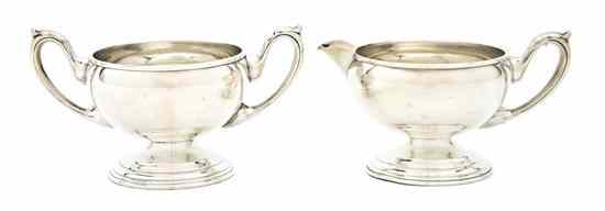 Appraisal: An American Sterling Silver Creamer and Sugar Dunkirk each of